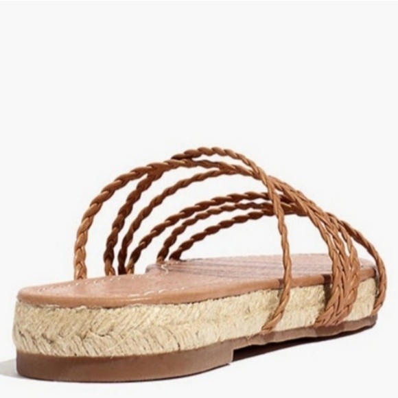 New Madewell Kathryn Braided Leather Strappy Espadrille Tan Sandals US 6 - Picture 8 of 10